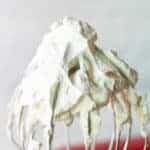 keto whipped cream on a whisk attachment